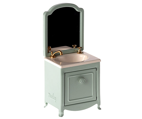 Lavabo con espejo para ratoncitos - verde oscuro