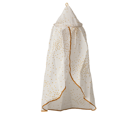 Dosel para cama en miniatura - blanco y dorado
