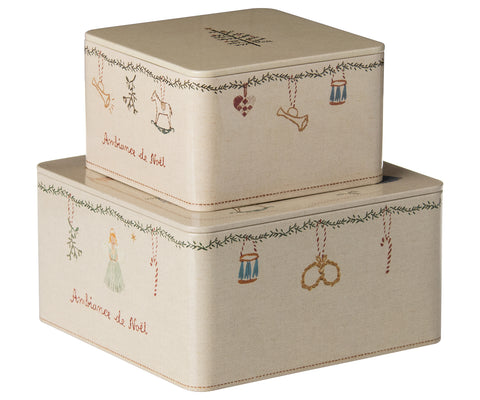 Caja navideña ambiente de Navidad - set de 2