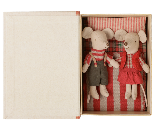Ratones gemelos navideños - hermanitos en libro