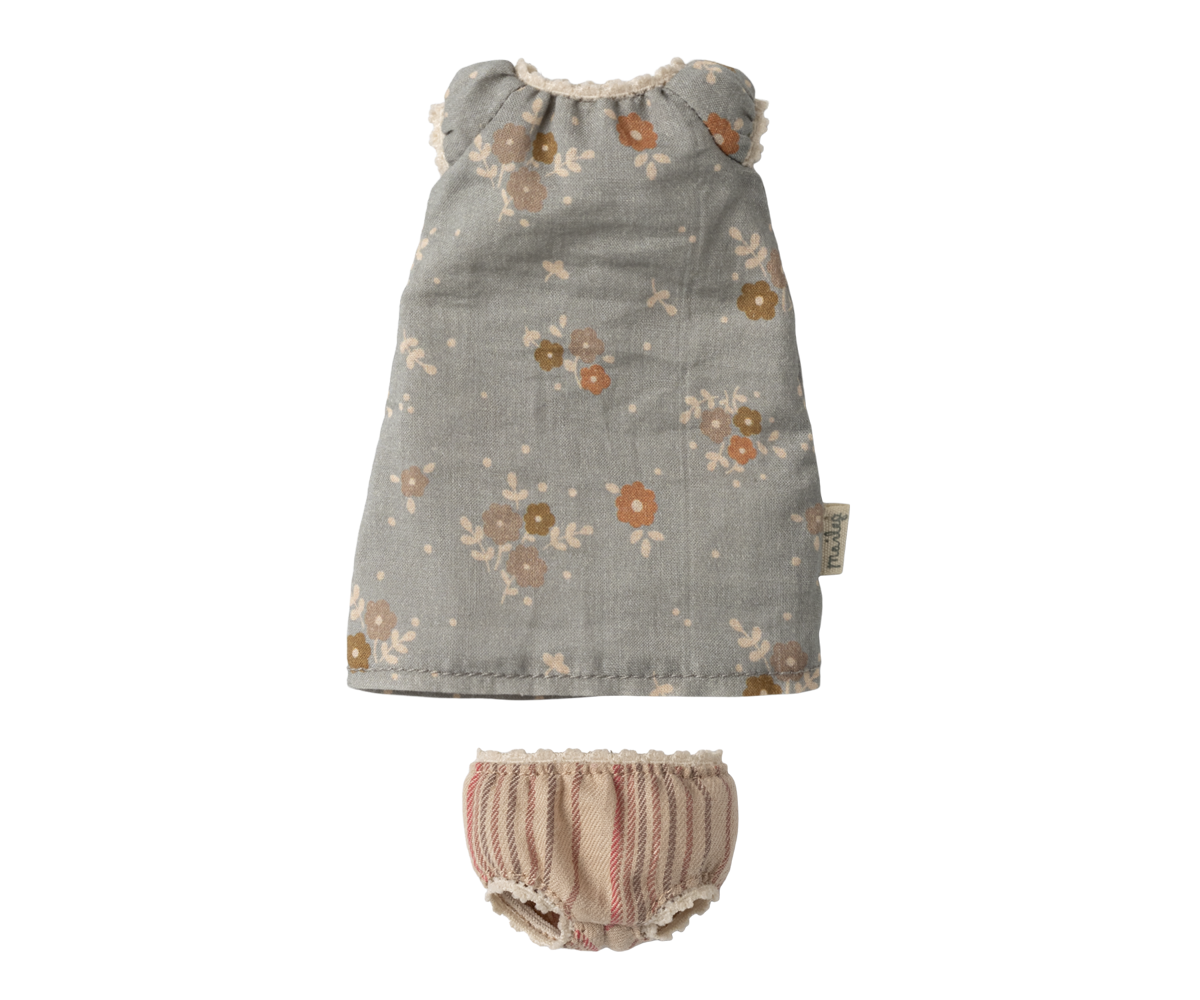 Vestido azul flores talla 1