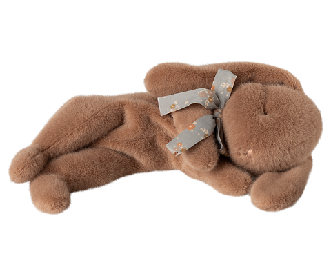Conejito durmiente de peluche - marrón claro