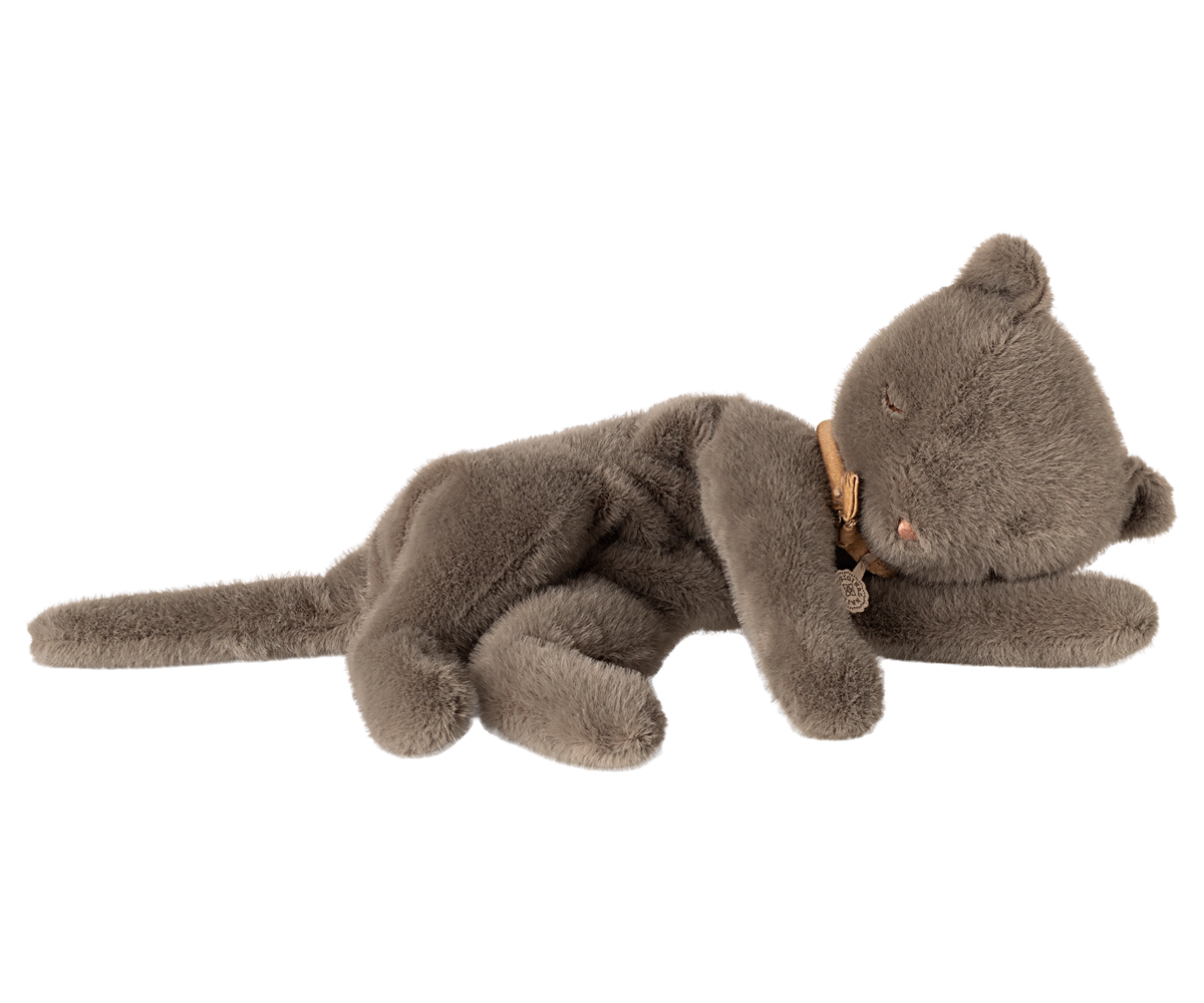 Gatito de peluche dormido - gris