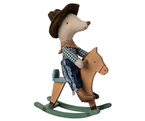 Ratoncito cowboy en balancín - hermano pequeño