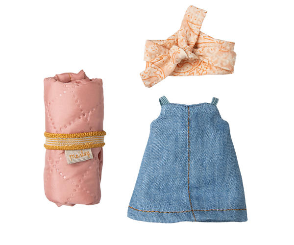 Ratoncita excursionista vestido denim - hermana mayor