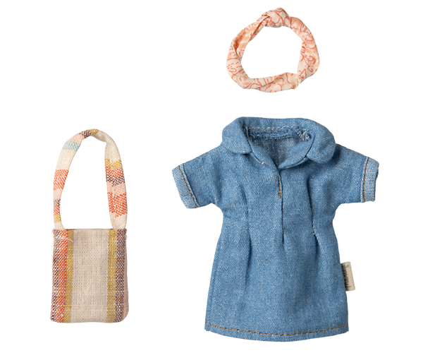 Vestido y bolso vaquero - ratoncita mamá