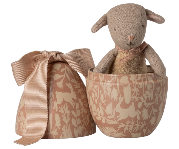 Huevo de pascua pequeño con corderito - rosa empolvado