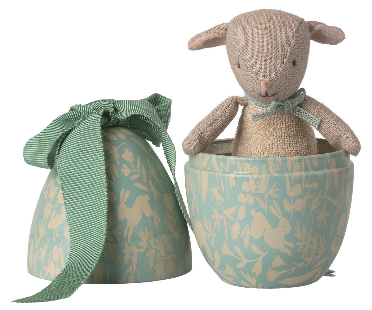 Huevo de pascua pequeño con corderito - menta