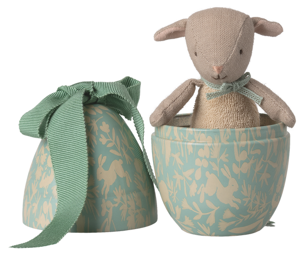 Huevo de pascua pequeño con corderito - menta