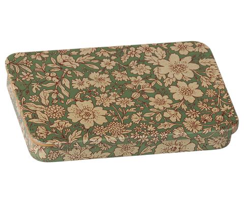 Caja metal tapa deslizante - blossom azul