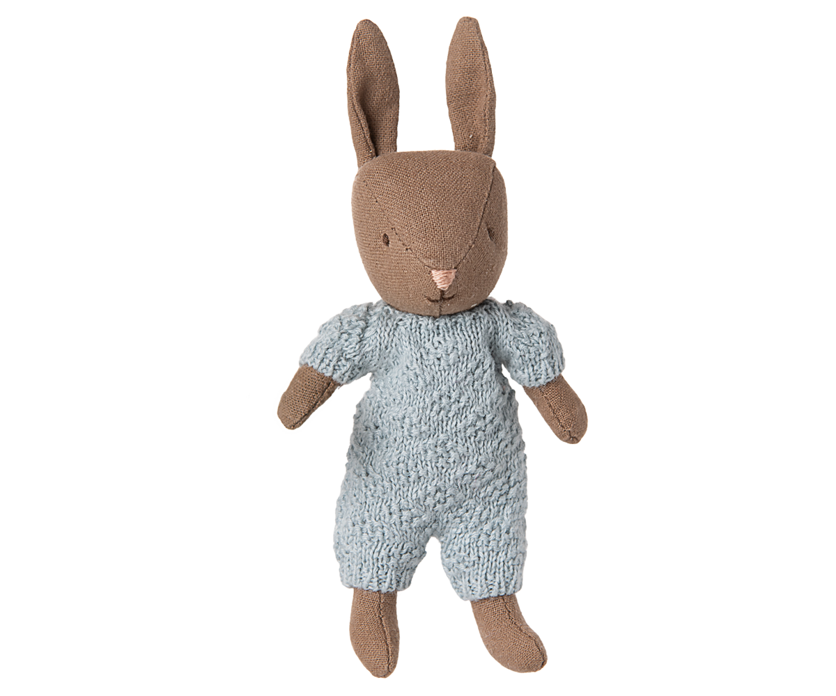 Conejito traje de punto azul (rabbit micro - 13cm)