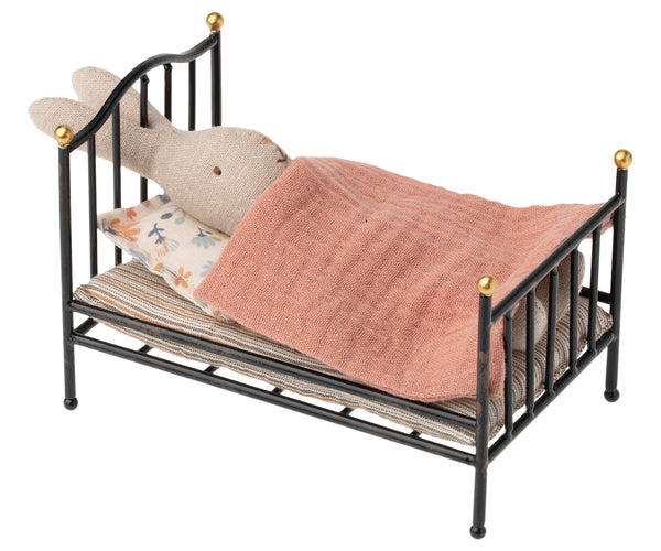 Cama de metal vintage para bebés - antracita - Miss Coppelia