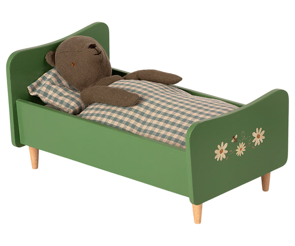 Cama de madera para mamá / papá teddy - verde