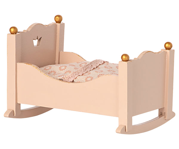 Cuna de madera para ratoncito baby - rosa