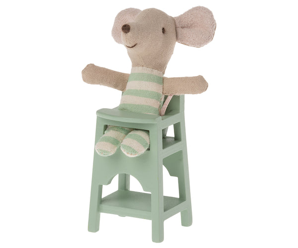 Trona de madera para baby - verde menta