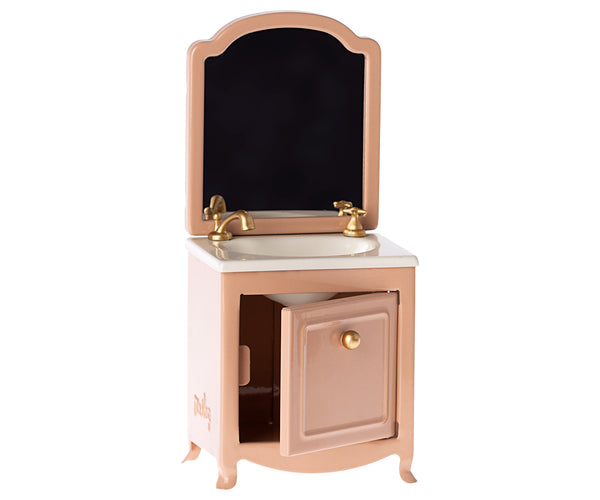 Lavabo con espejo para ratoncitos - rosa viejo