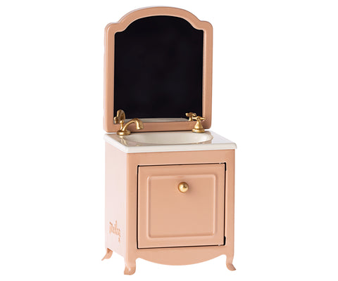 Lavabo con espejo para ratoncitos - rosa viejo