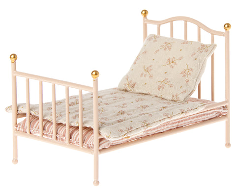 Cama de metal vintage para ratones - rosa