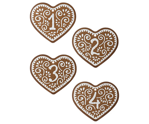 Etiquetas para Adviento gingerbread - pack de 4