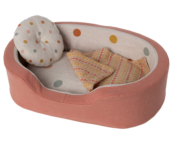 Cama cesta MEDIANA para cachorro y gatito - coral