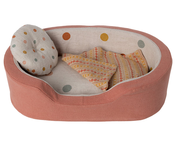 Cama cesta MEDIANA para cachorro y gatito - coral