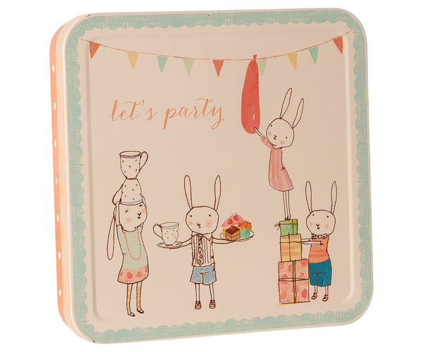 Happy day set - caja metal con servilletas y guirnalda