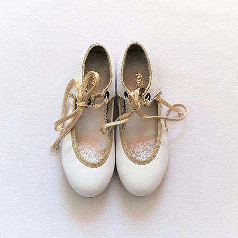 Bailarinas Doris ceremonia - napa beige - cinta oro - Miss Coppelia