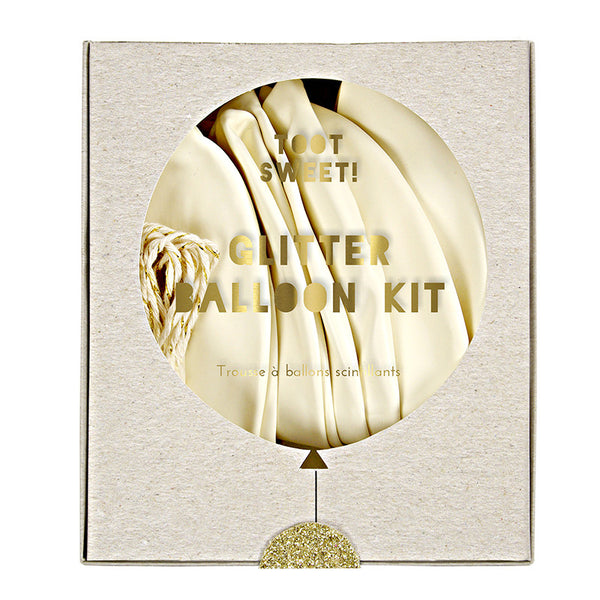Kit para globos blanco y dorado - Miss Coppelia