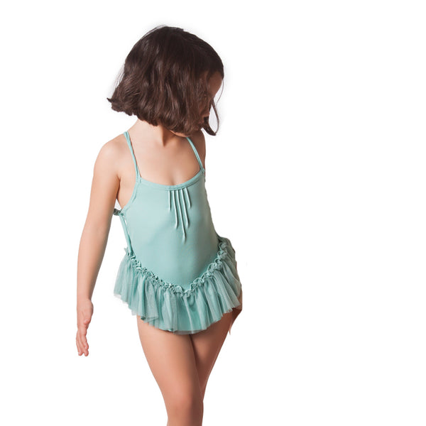 Bañador lycra y tul - verde piscina - Miss Coppelia