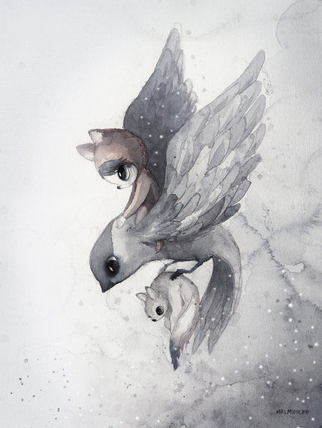 Lámina Flying Sparrow 30x40cm
