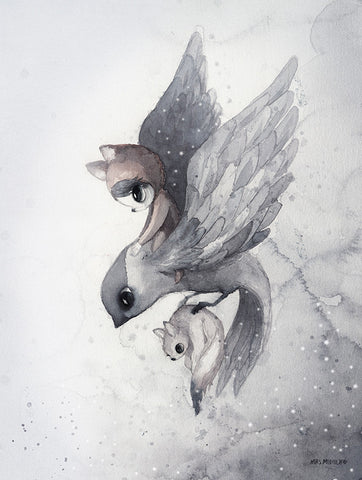 Lámina Flying Sparrow 30x40cm