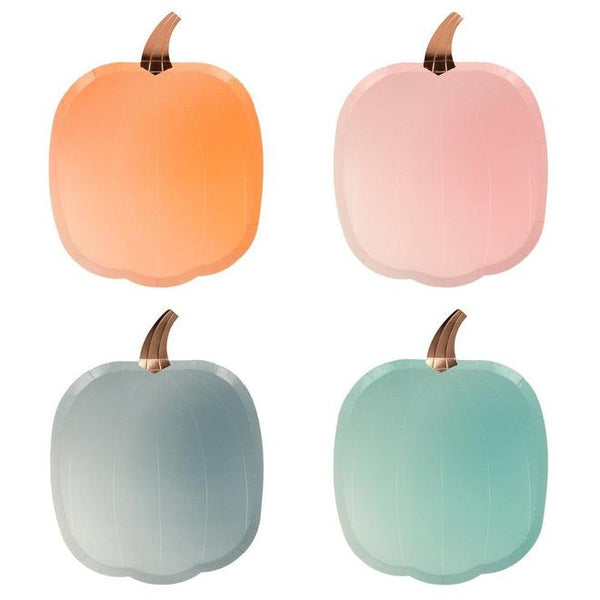 Pastel Halloween - calabazas platos L pack de 8