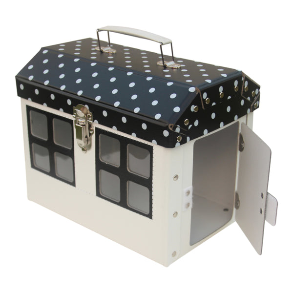 Caja casita con puerta y asa - negro - Miss Coppelia