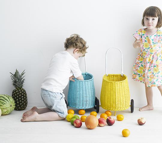 Cesto con ruedas - amarillo - Miss Coppelia