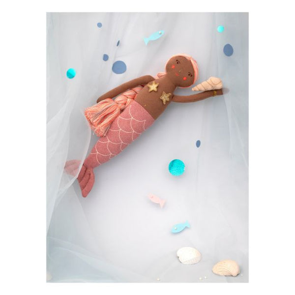 Sirena - peluche de punto tejido rosa