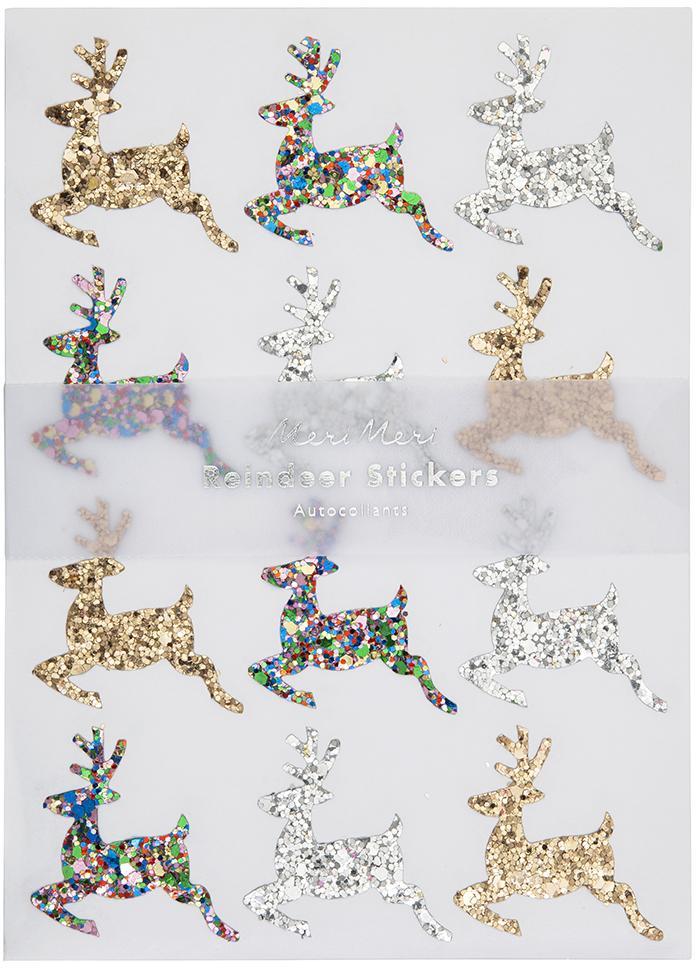 Hojas de Stickers - Renos glitter - Miss Coppelia