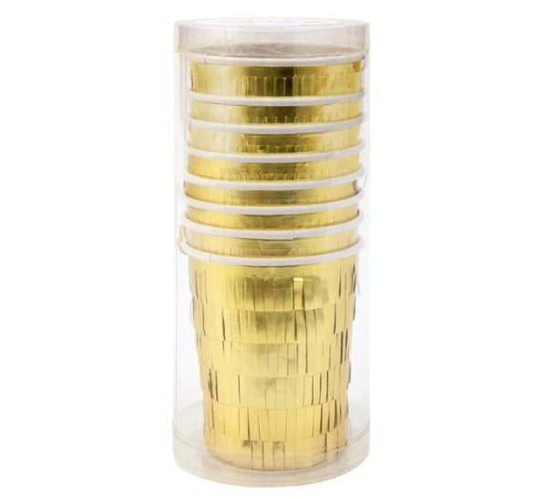 Vaso fleco oro - pack de 8