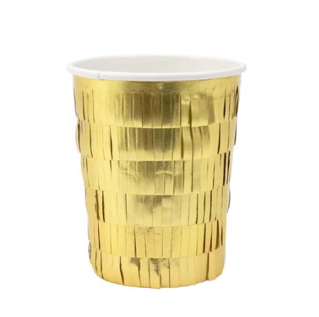 Vaso fleco oro - pack de 8